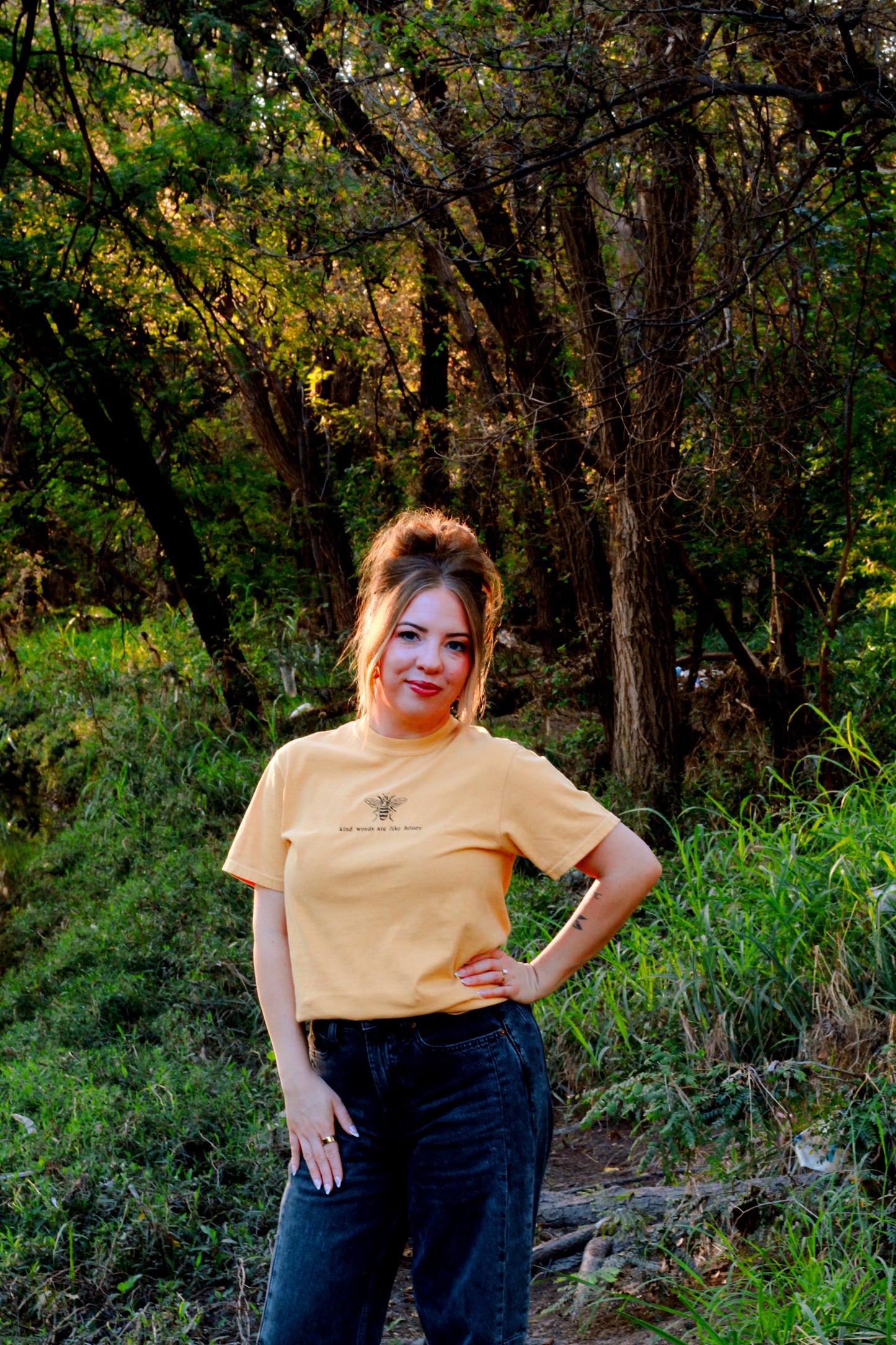 “kind words are like honey” graphic tees