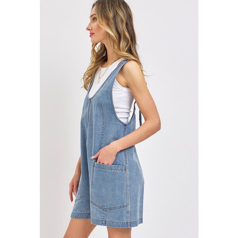John 8:36 Denim Overall Romper
