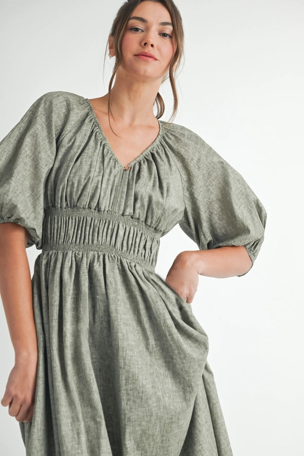 Olive Green Easter Dress