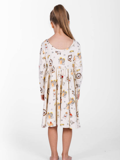 Away in a Manger Cotton Twirl Dress