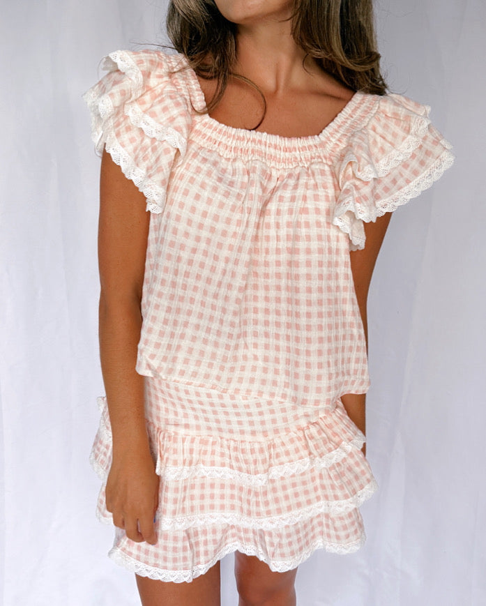 Pink Gingham Set.
