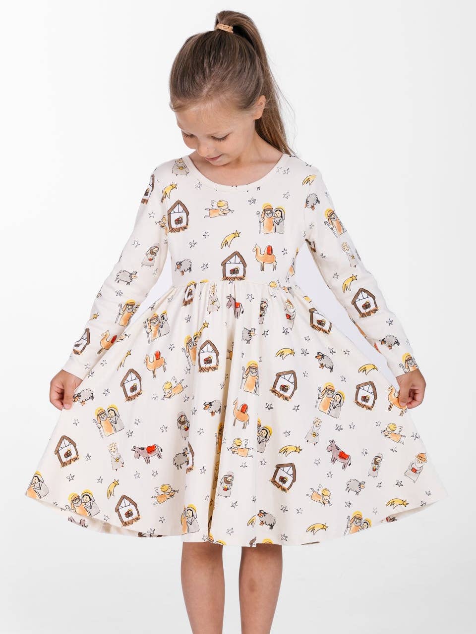 Away in a Manger Cotton Twirl Dress