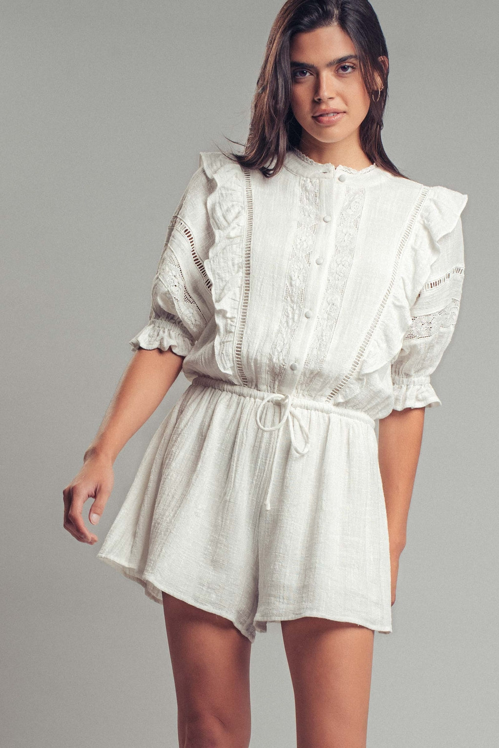 Isaiah 1:18 lace and cotton romper