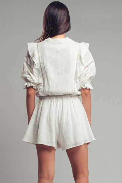 Isaiah 1:18 lace and cotton romper