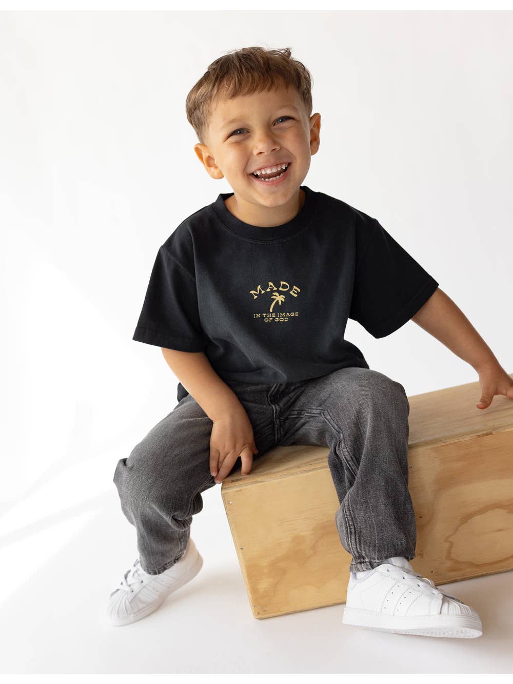 Little boy made in the image of God tee