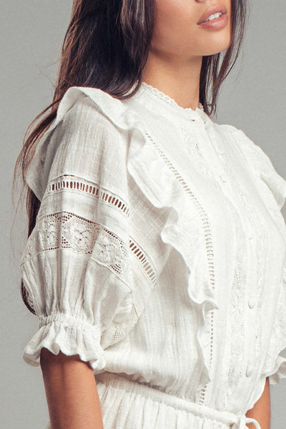 Isaiah 1:18 lace and cotton romper