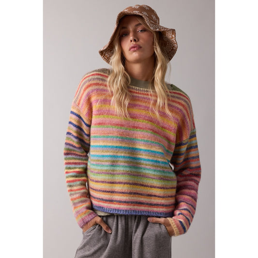 Rainbow knit sweater
