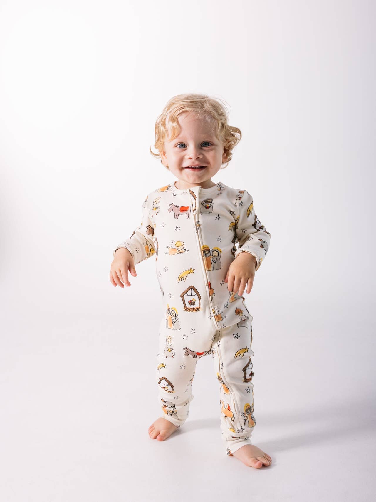 Away in a Manger Cotton Footless Onesie PJ's