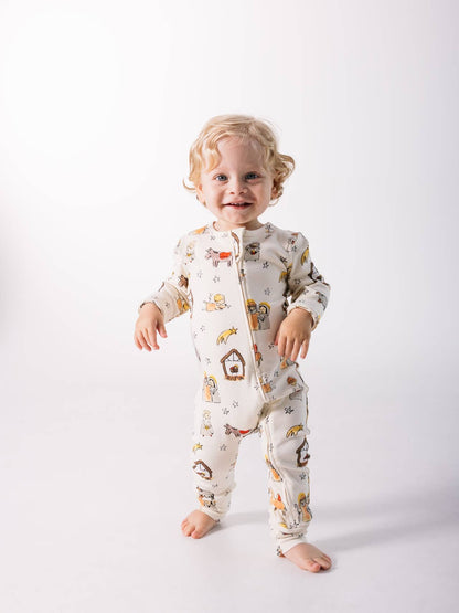 Away in a Manger Cotton Footless Onesie PJ's
