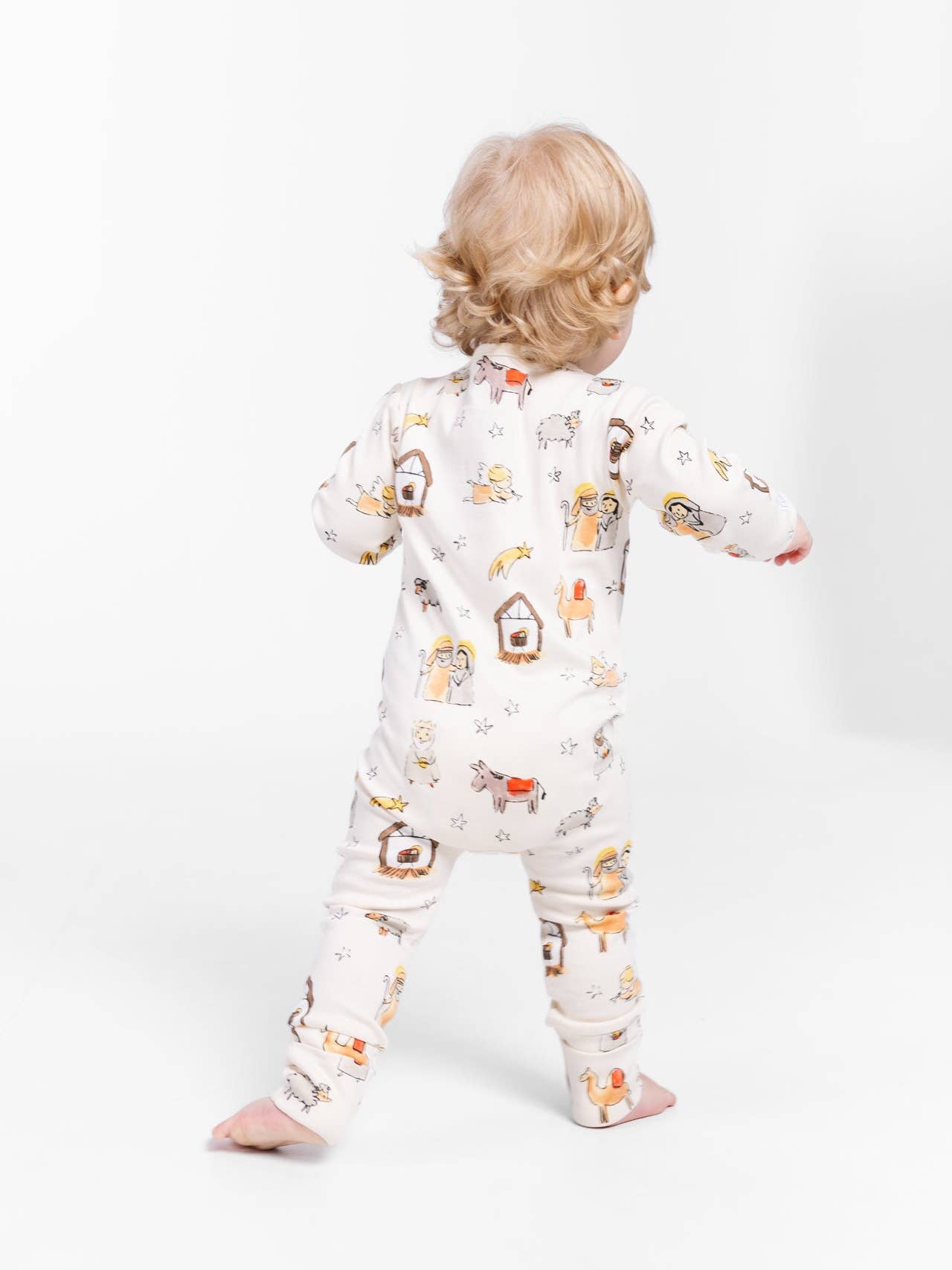 Away in a Manger Cotton Footless Onesie PJ's