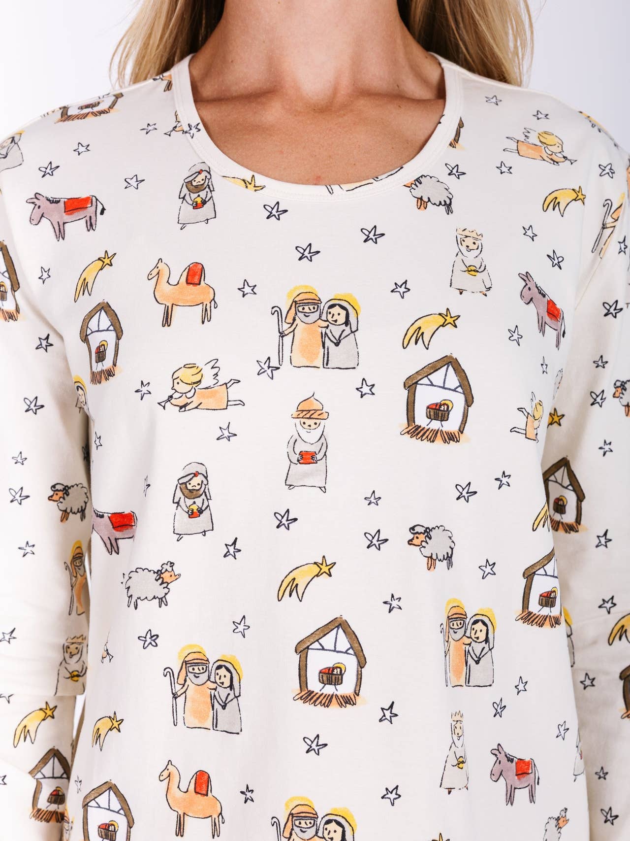 Away in A Manger Womens Jogger Pj Set Cotton