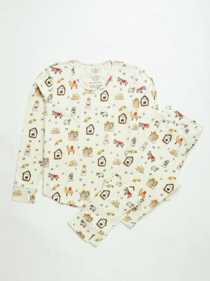 Away in A Manger Womens Jogger Pj Set Cotton