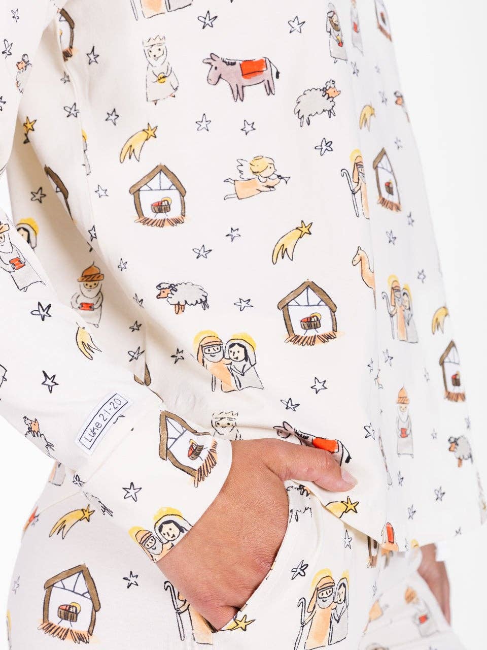 Away in A Manger Womens Jogger Pj Set Cotton