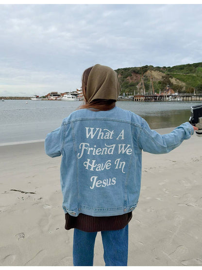 What a friend we have in Jesus Jean jacket