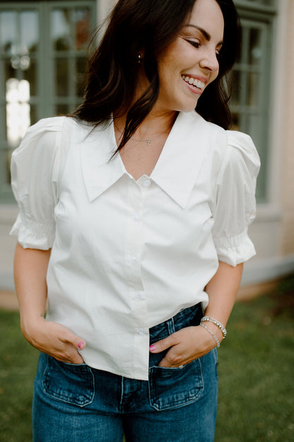 White Button-Up Blouse