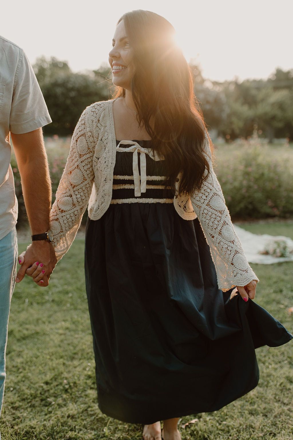 Navy Cotton Poplin Dress